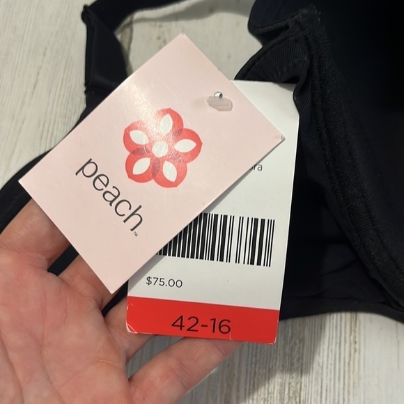 Peach Company Black Lovely Full Coverage Bra 42-16 44F - Picture 7 of 9